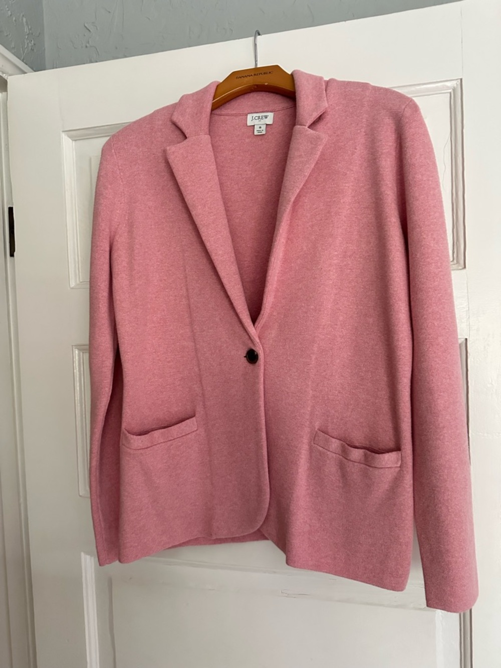 J. Crew Factory Pink Single-Button Knit Blazer